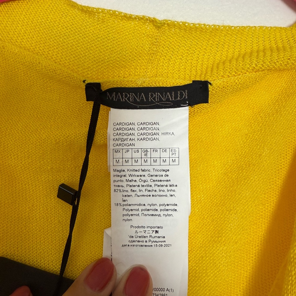 Marina Rinaldi Yellow Knit Cardigan NWT 14-16 oversized - Picture 8 of 16